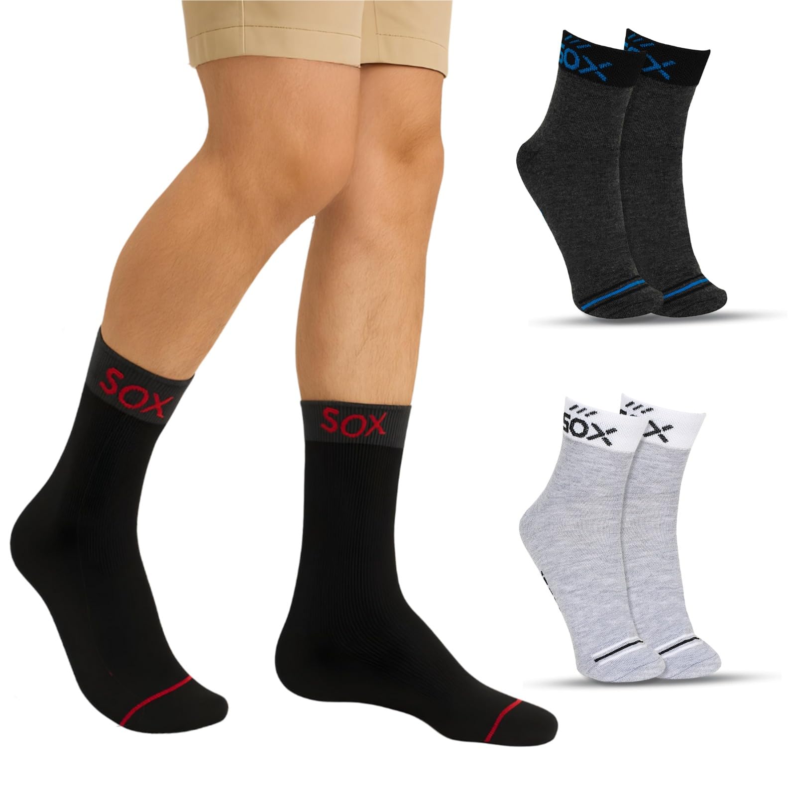 BTfash Solid Ankle Socks for Men & Women | Athletic & Sports (Badminton, Running, Gym & Indoor Training) | Ideal for All Day Wear with Stay Fresh Treatment | Multicolor, Free Size (SK004_PO3)