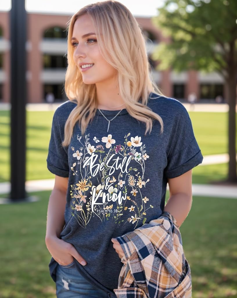 Christian Shirts for Women Religious Sayings Tees Bible Verse Inspirational Tee Tops Pray Print Shirt - Image 3