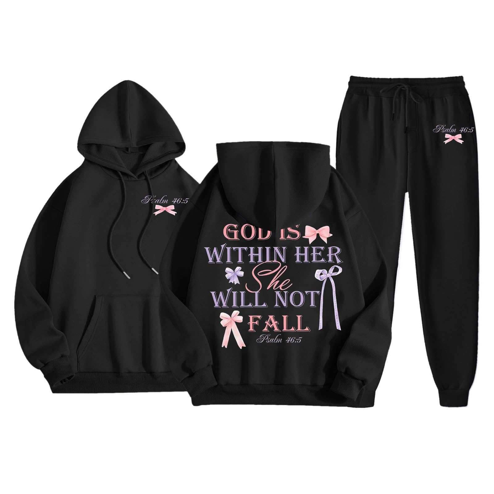 Chandal de jogging para mujer con sudadera con capucha y manga larga de corte holgado informal 3