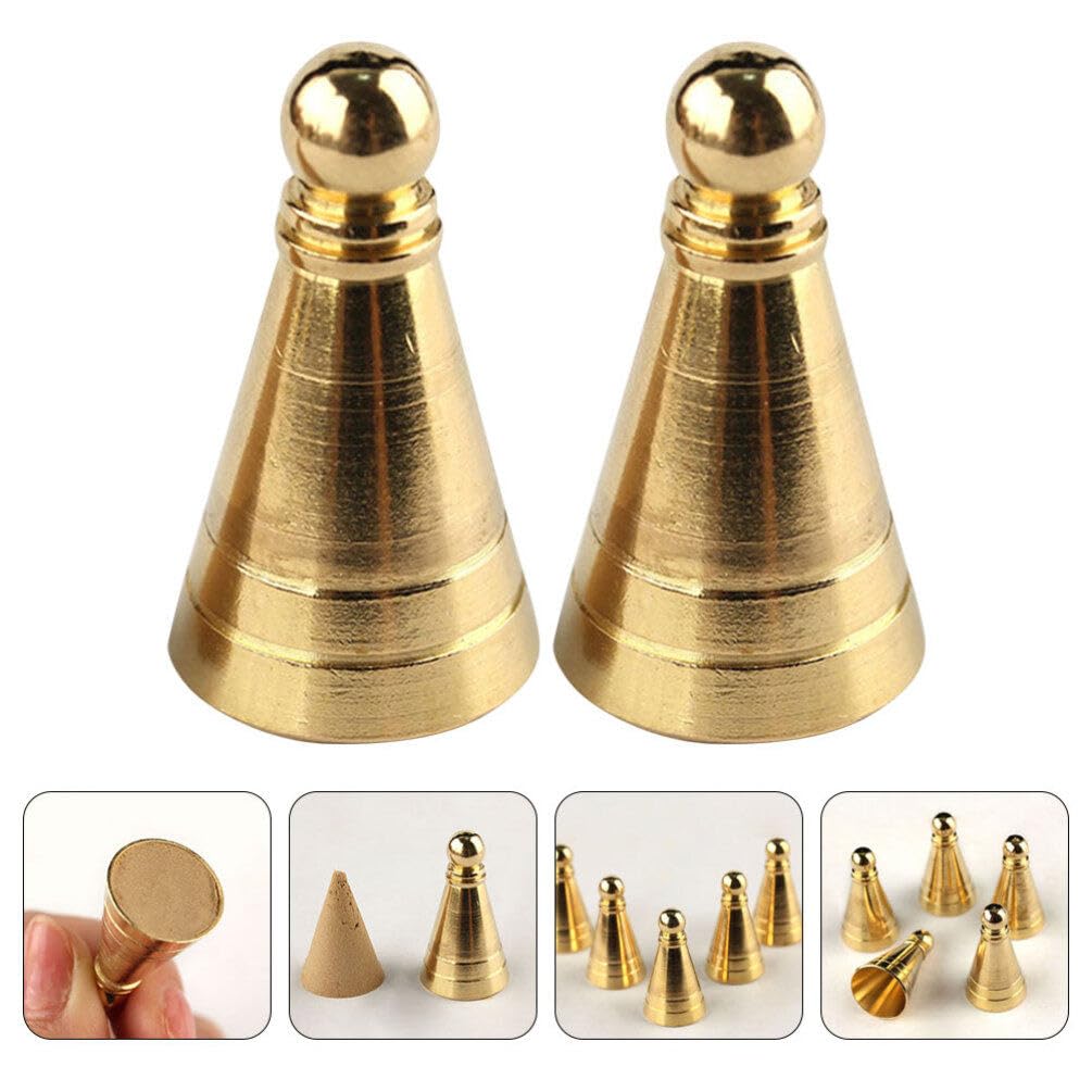 2 Porta Coni Incenso In Bronzo, Forma Di Loto, Intagliati A Mano, 4x4 Cm, Per Aromaterapia E Meditazione