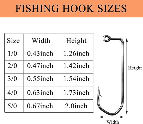 Miniatura 4 de Gancho de plantilla de pesca de 90 grados, ganchos de plantilla bárbaros, ganchos de pesca de acero de alto carbono para agua dulce y salada, tamaño