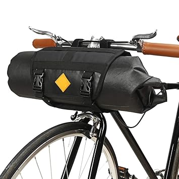 Bike Handlebar Bag, Adjustable Black Large Capacity Bike Frame Bag for Mountain Bike for Outdoor Cycling for MTB for Road Bike for Travel
