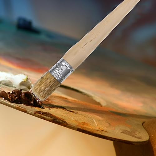 Miniatura 8 de 2 unids pincel redondo mango de madera diferentes tamaños 0.787 in 0.984 in acrílico acuarela pintura al óleo herramienta principiante muebles