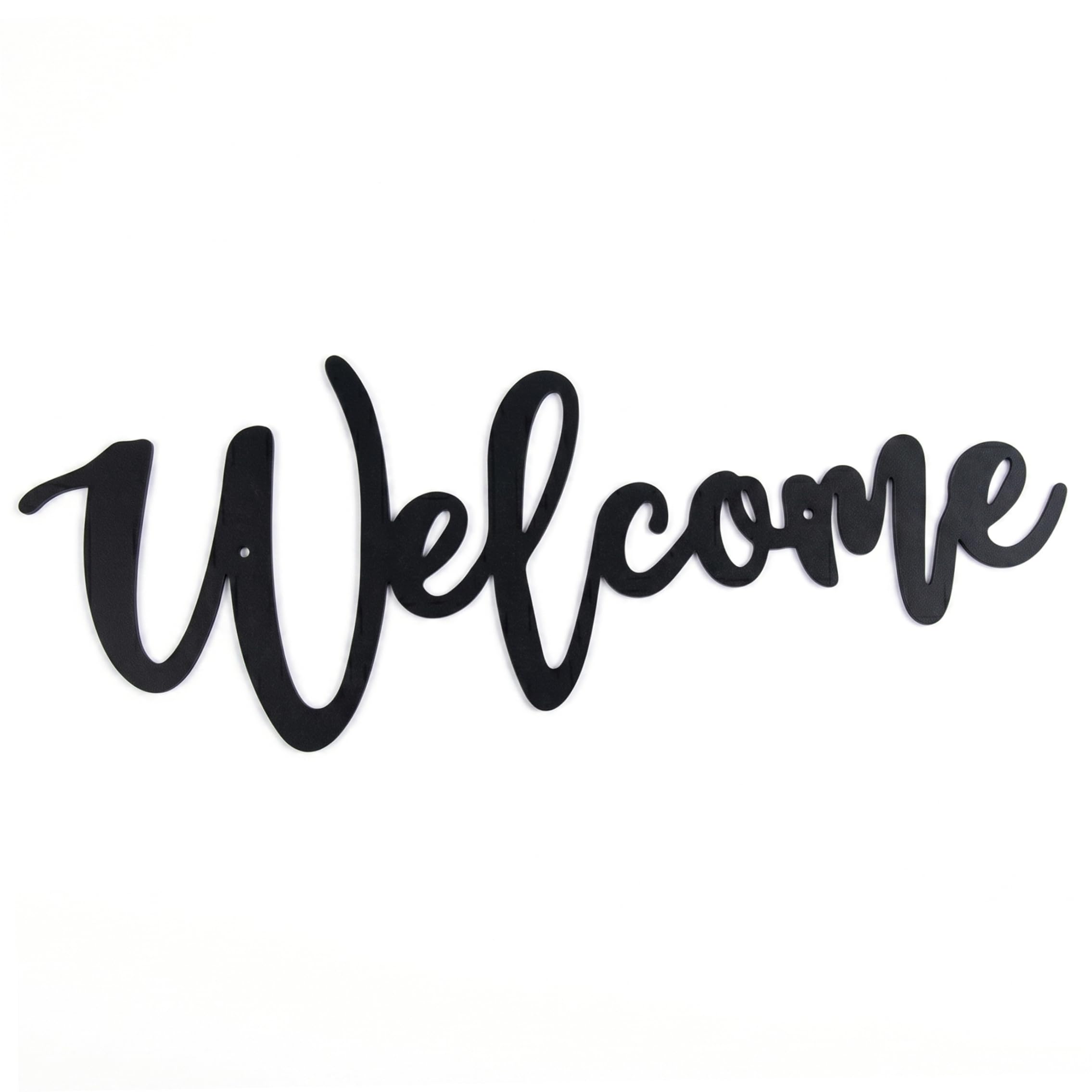 Temeemeg Metal Welcome Sign Front Door Sign Minimalist Silhouette Versatile Home Outdoor Decor Black