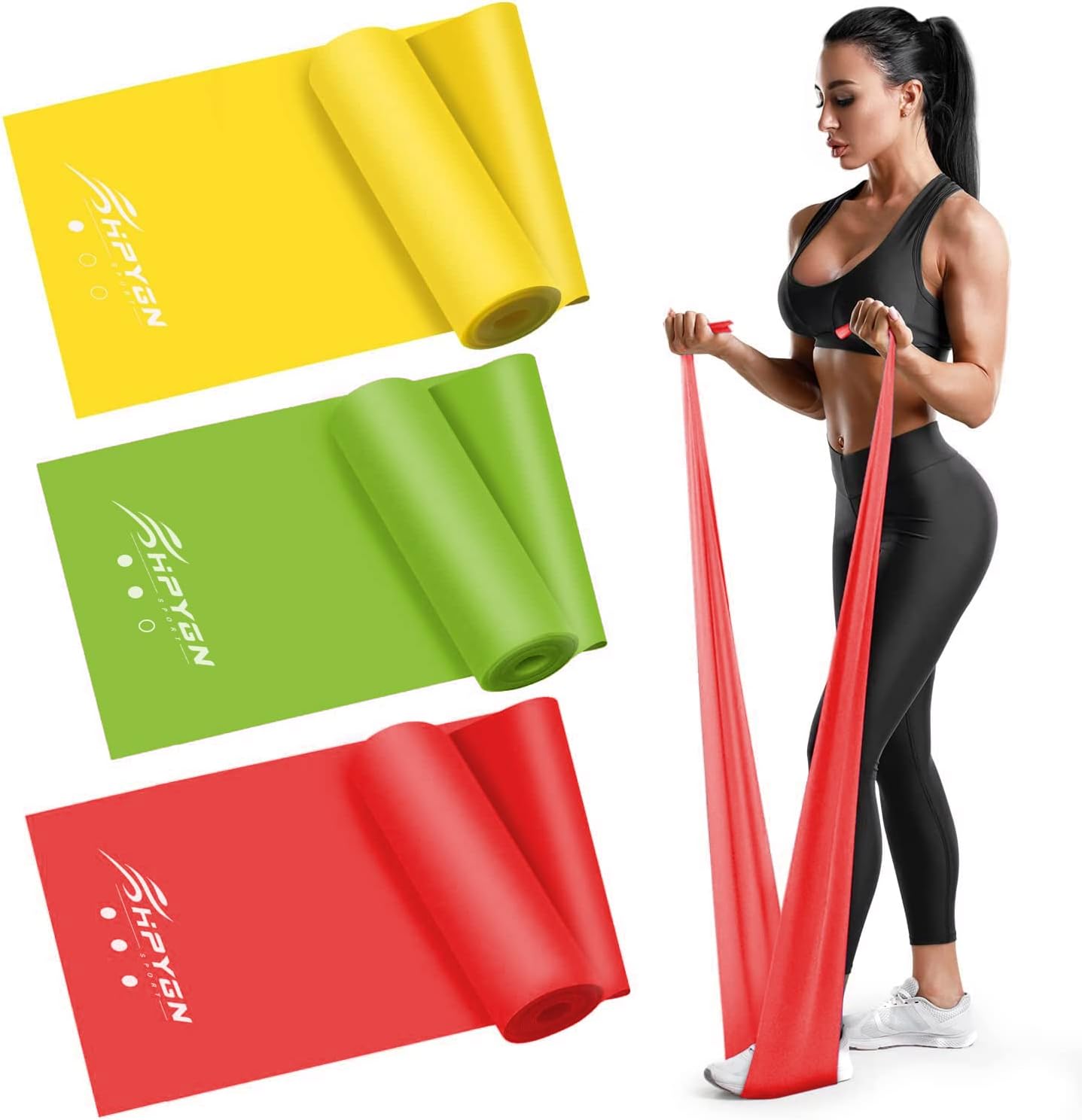 HPYGN Resistance Bands, Elastic Bands for Exercise Set