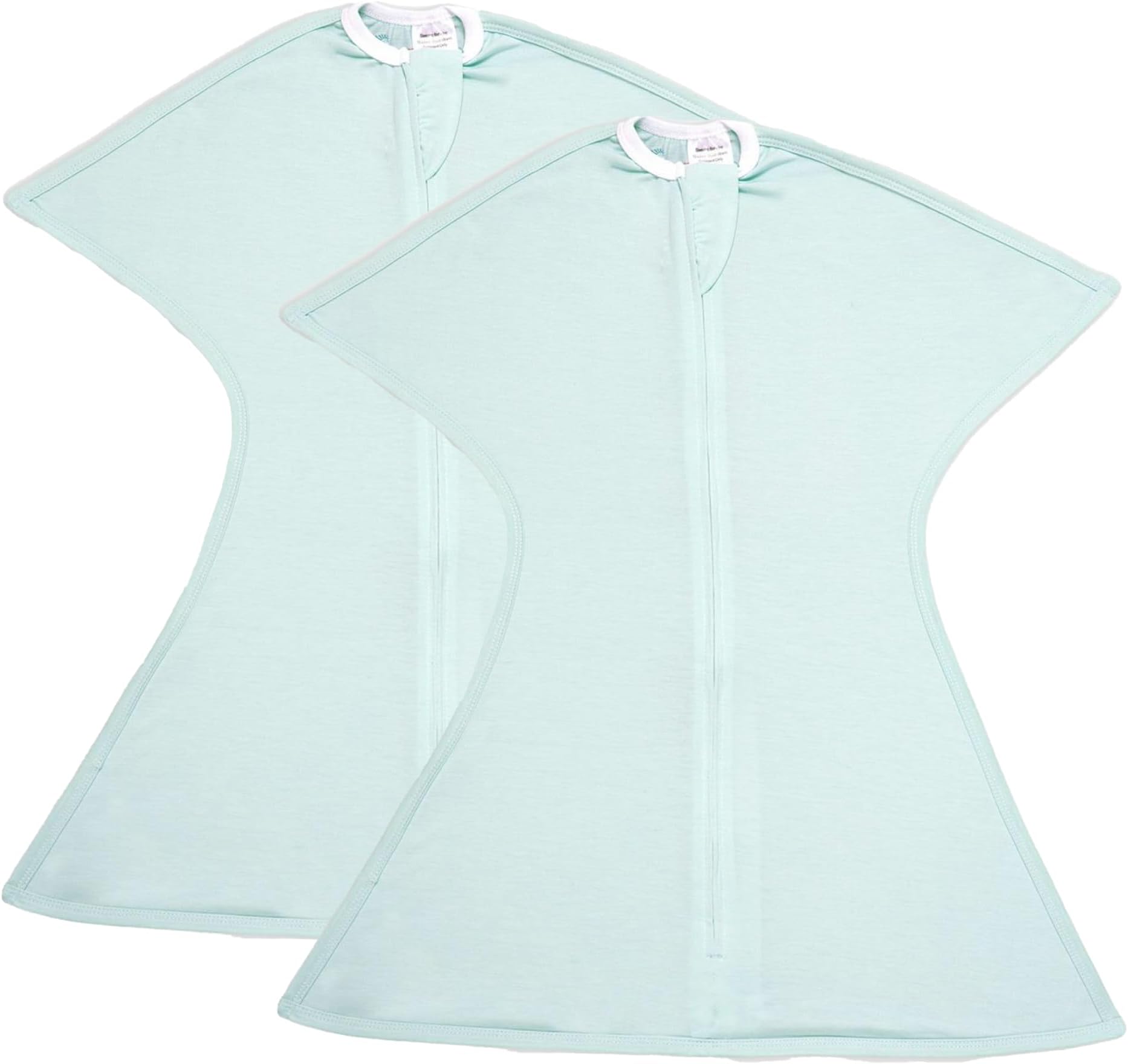 SleepingBaby Zipadee-Zip Swaddle with Zipper Convenience - Baby Swaddle Transition Blanket (Polyester) - Classic Mint - X-Small (3-6 Month) - 2 Pack