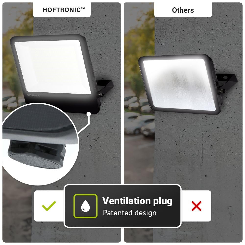 HOFTRONIC - Luxor V2 - LED Strahler 160lm/W - Super Hell 200 Watt 32000 Lumen - IP65 Wasserdicht - 4000K Neutralweiß - UGR <15 Blendfrei - LED Außenstrahler Scheinwerfer