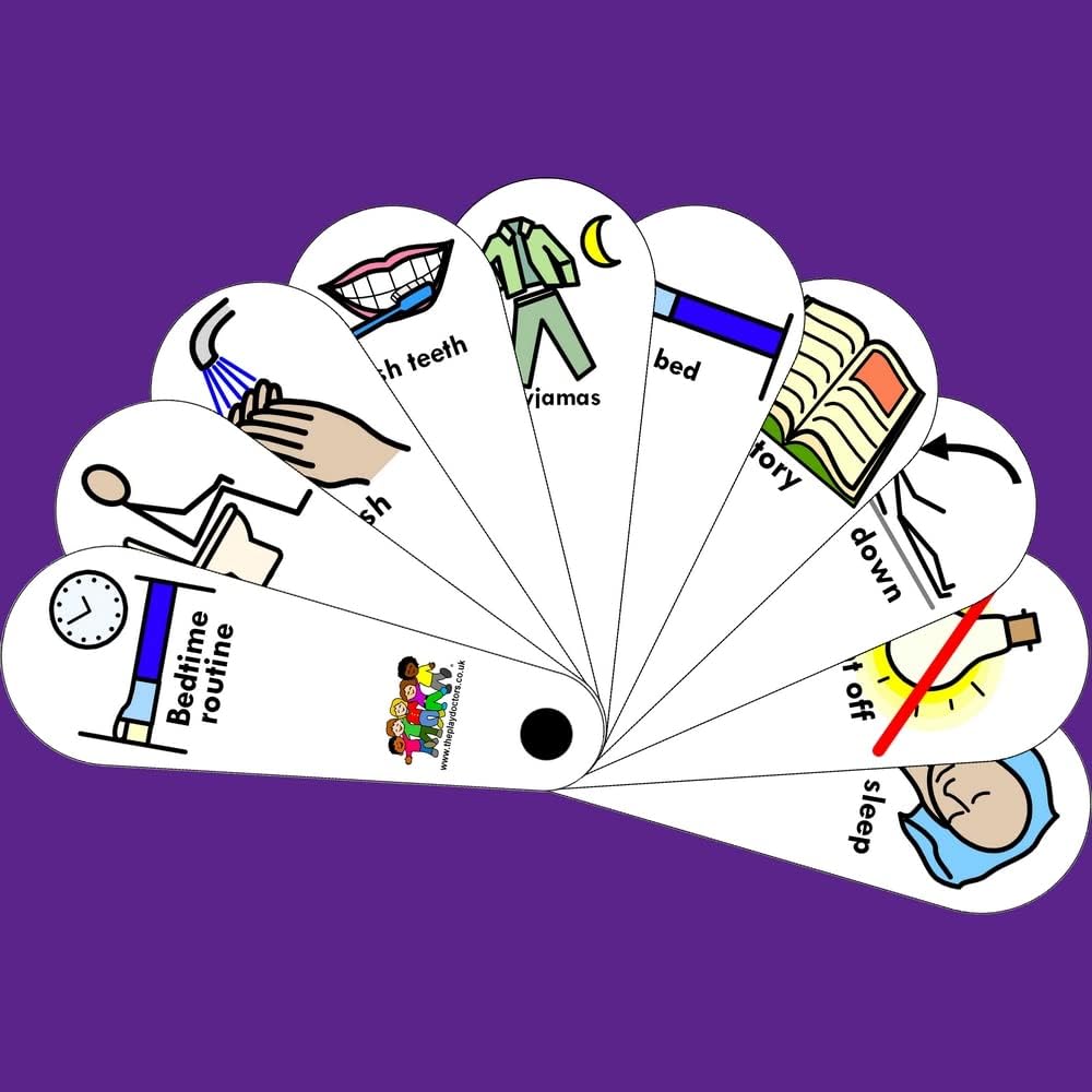 The Play Doctors Bedtime Routine Fan - ASD/Autism/SEN/Special Needs Nonverbal Speech Delay Social Communication Aid