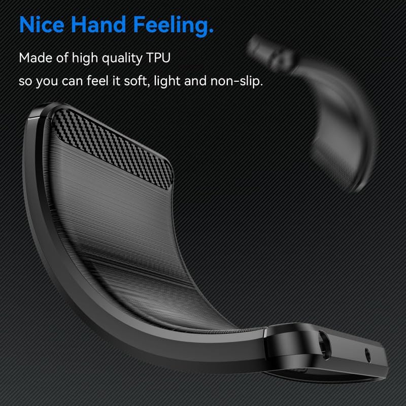 Image of NPRC Hybrid Ultra Slim Protective Case TPU Non-Slip Carbon Fiber Texture Shockproof Case Cover for Vivo V40 Pro - Black