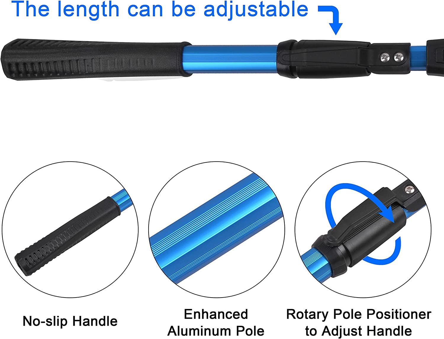 Épuisette télescopique pliable pour pêche en eau douce et salée - Pour kayak, bateau, pêche, bar, brochet, doré doré