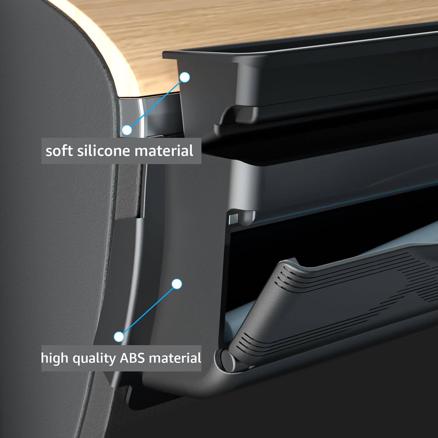 topfit Boîte de Rangement pour Tesla Model Y Model 3 en Silicone Organiseur Multifonction Poche pour Lunettes de Soleil Support pour Console Centrale Accessoires de Tesla Model 3/Y