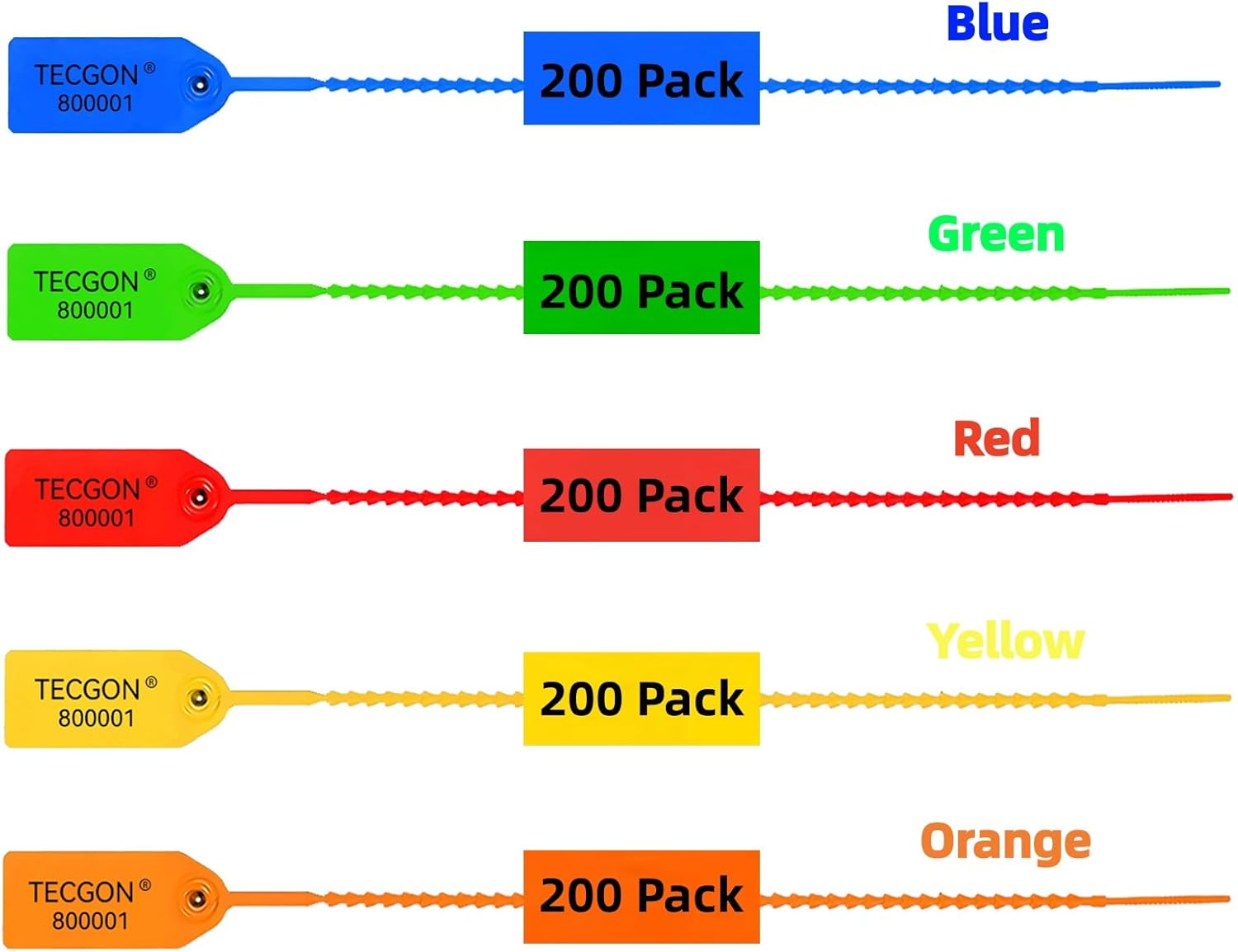 1000 Pack Plastic Tamper Seals Fire Extinguisher Tags Security Tags Seals Safety Numbered Zip Ties Labels Safety Disposable Self Locking Signage 9.84 inch Length - Image 6