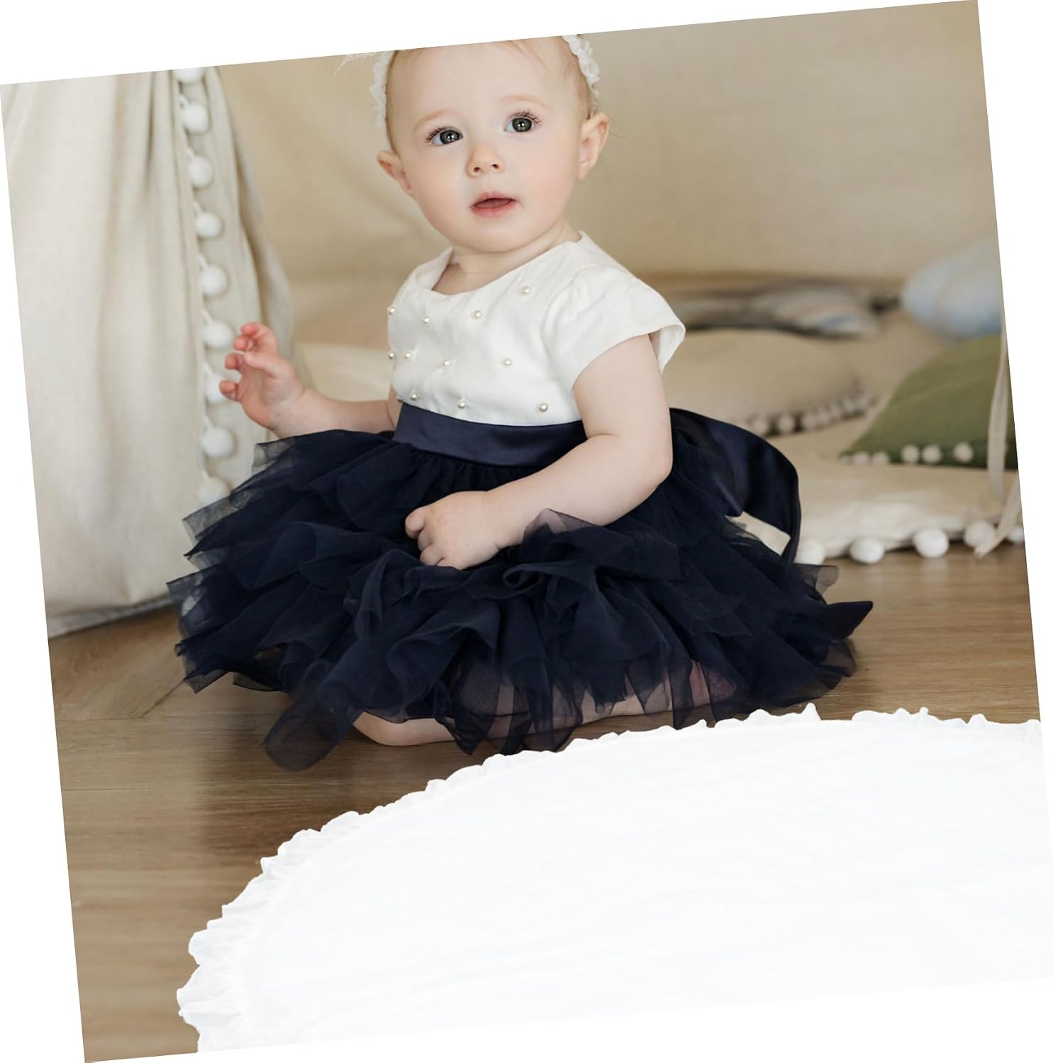 Totority Play Mat Comfortable Crawling Carpet Solid Color Cushion Floor Mat for Crawling and Playing Soft Non Slip Nursery Rug for Boy Girl White for Home Use