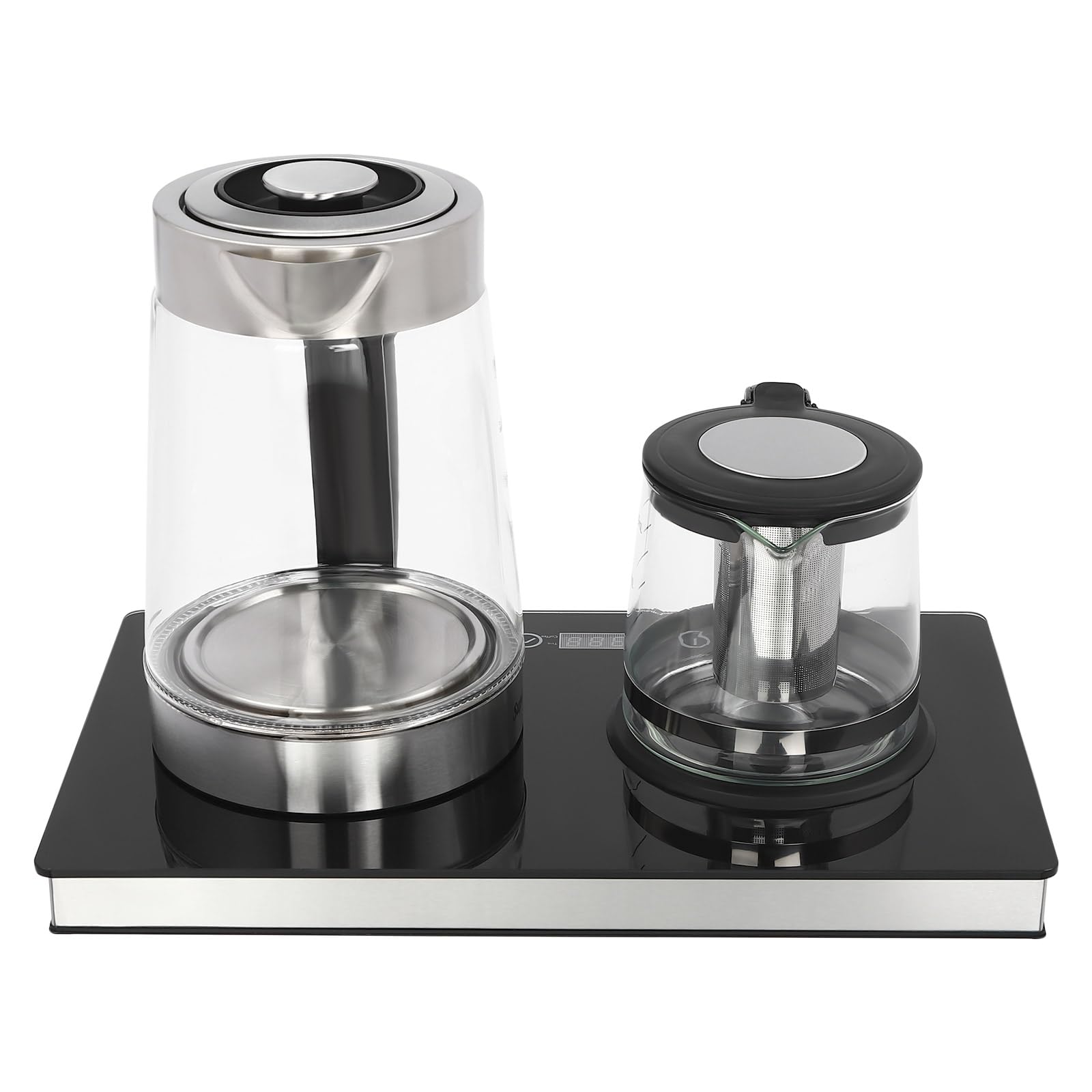 2.5L Wasserkocher Glas & 1L Teekocher Elektrisch mit Temperatureinstellung und Teesieb, 1800W / LCD-Anzeige zeigt Temperatur/Warmhaltefunktion/Abschaltautomatik