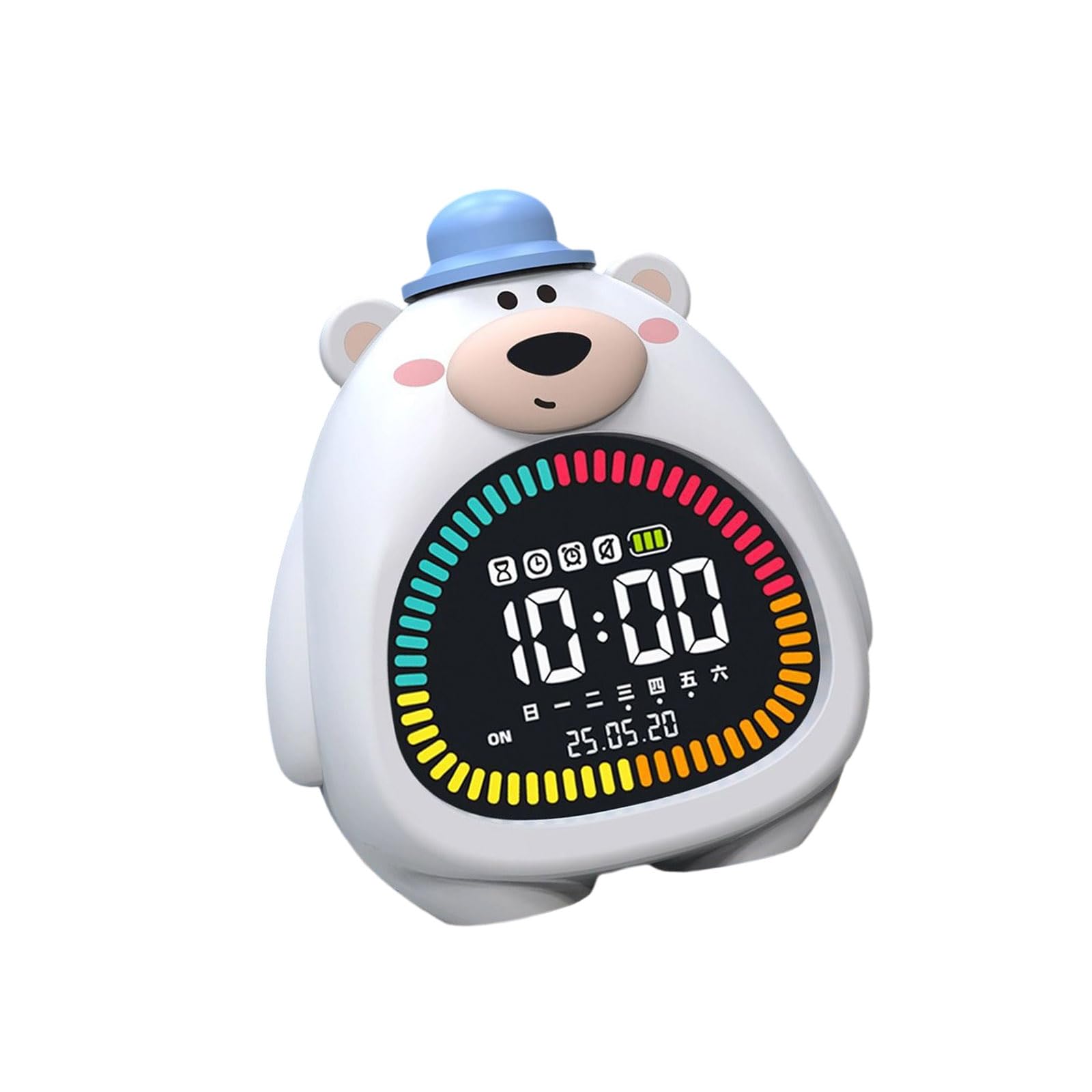 WEILWH Intelligent Bear Shape Nightlight Alarm Clock with Timer Soft Glows Nursery Decors Silicones PVC Safe for Children Bear Theme Timer Nightlight