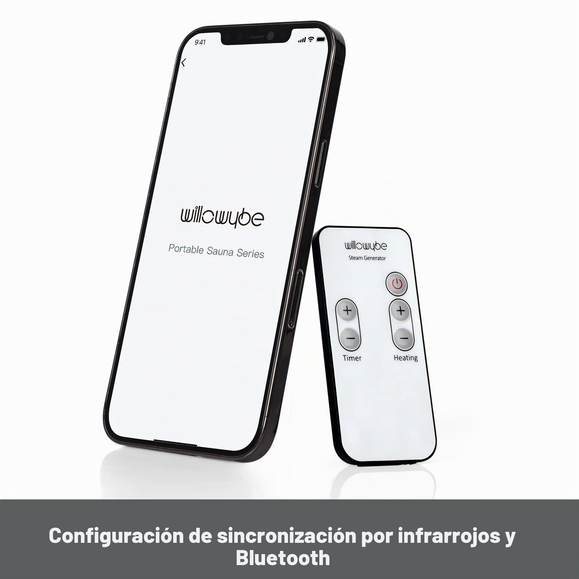 WILLOWYBE Sauna a Vapor Portátil Control Bluetooth, Vaporizador, Tenda Corporal, Silla Plegable | SPA Personal para el Hogar