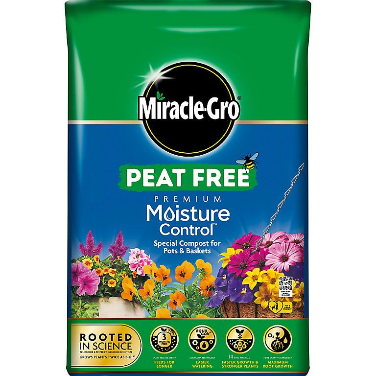 All Purpose Miracle Gro Compost, Peat Free, Multi-Purpose Fertilisers, Gardening Soils for Outdoor and Indoor Planting, Small to Large Plants (40L)