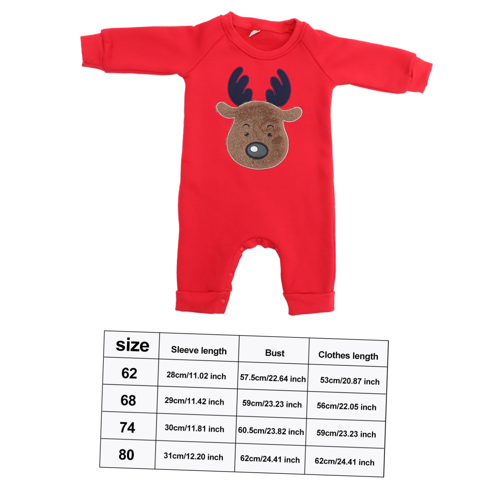FRCOLOR Mono Niña Recién Nacido Invierno con Forro Polar Rojo de de Manga Larga para Niña Ropa Cálida y Cómoda para Cambio Fácil de Pañal para Fiestas Navideñas y Diario