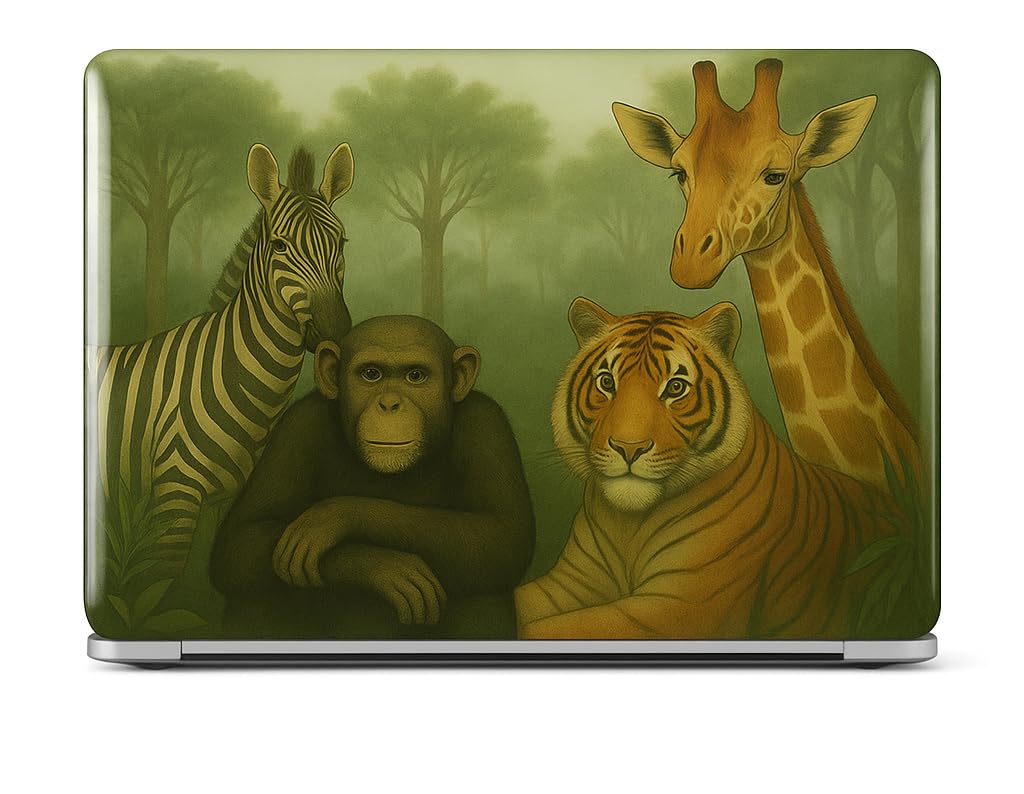 YellowCult Premium Crystal Jungle Safari Hard Shell MacBook Cover 13.6 inch Case Ultra-Slim Anti Scratch & Fingerprint Compatible MacBook Air 2025 2024-2022 Model M4 A3240 M3 A3113 M2 A2681 Wildlife