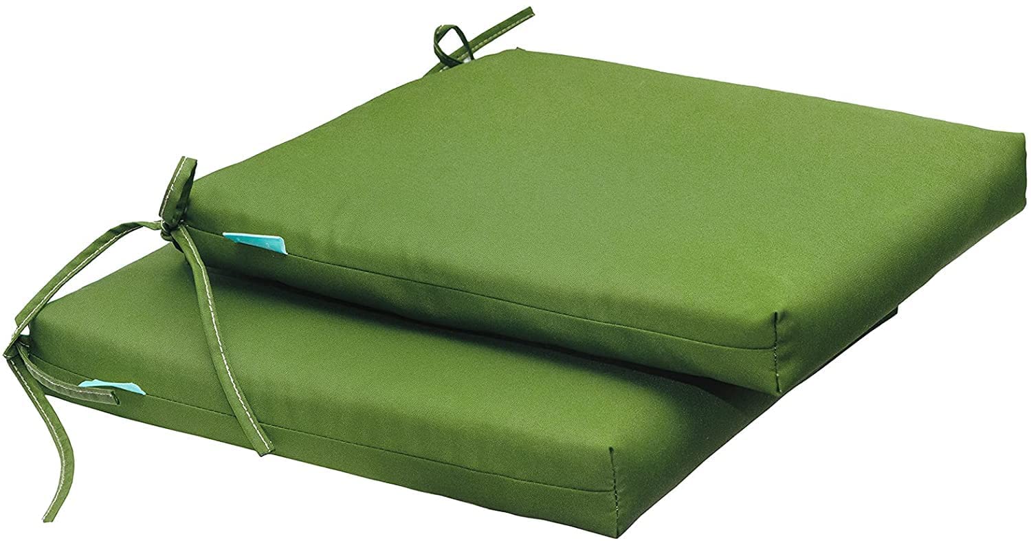H B MSALA Outdoor Indoor Seat Cushions, Square EPE Foam Dining Chair Pads,All Weather, 16"x16"x2",2 Count (Sea Green)