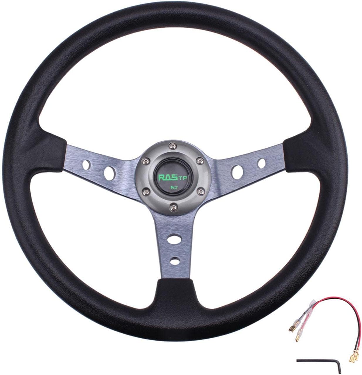 QOTSTEOS Drifting Steering Wheel, Universal Racing Deep Dish Drifting