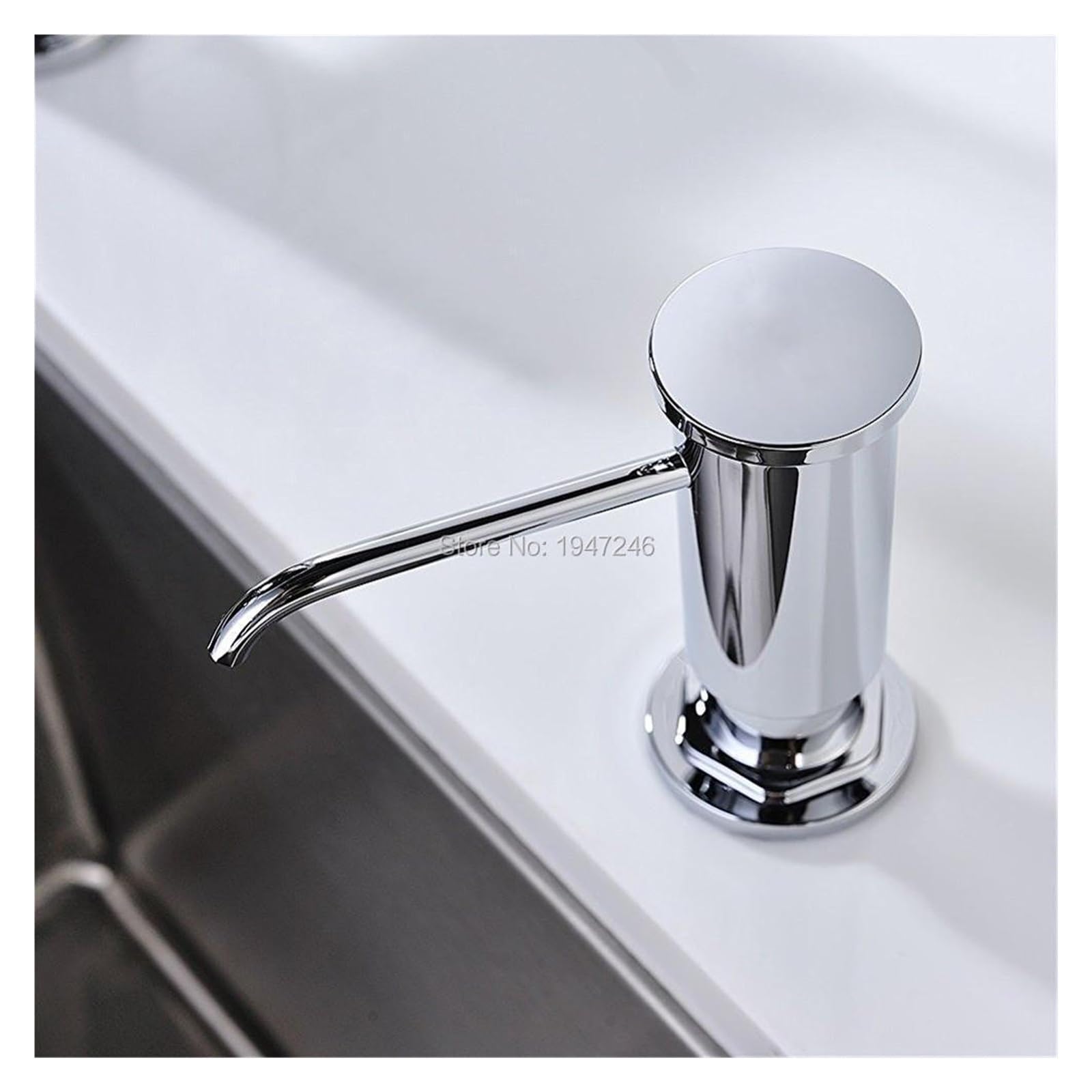 F048C Dispensador de jabón for Fregadero de Cocina montado en Cubierta Cromo Incluye Bomba de plástico y Cabezal Botella de plástico Transparente PE