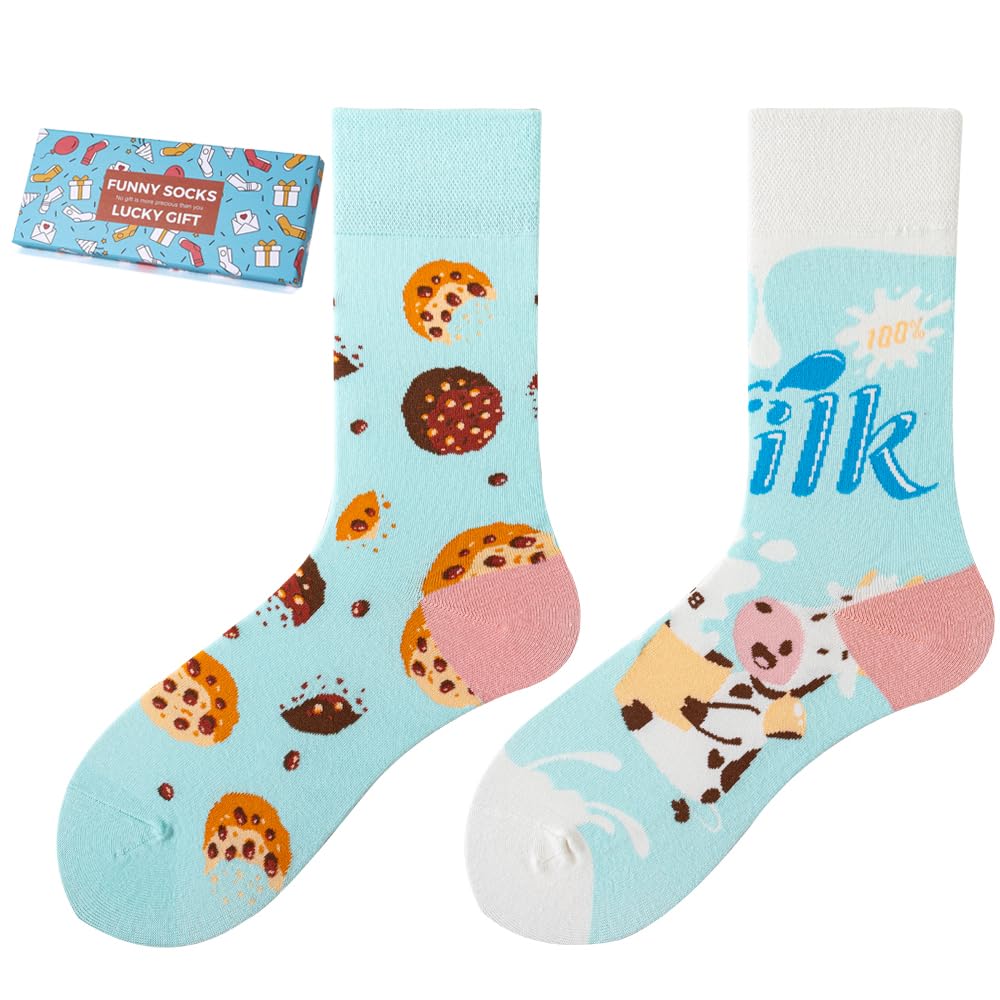 Calcetines Divertidos Unisex para Mujer y Hombre con Diseños Asimétricos en Par - Temas Animales, Comida, Fruta, Deporte y Arte en Algodón - Ideal para Regalos — view 12