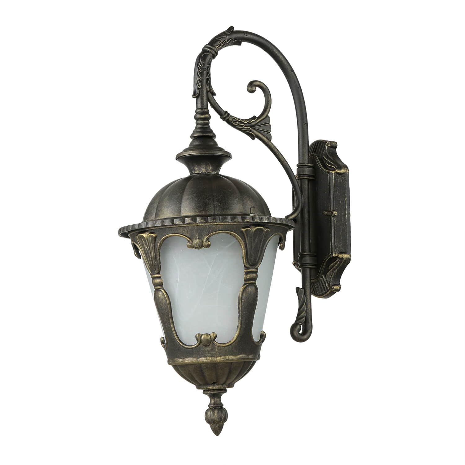 Licht-Erlebnisse Außenleuchte Wand Aluminium Glas Antik IP44 Hof Haustür 21 cm breit E27 max. 60W blendarm Rustikale Wandlampe Outdoor TYBR