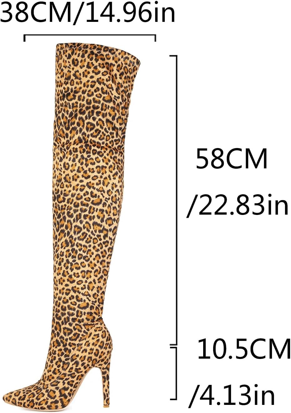 Leopard Over The Knee Boots for Women Stiletto Heel Suede Boots