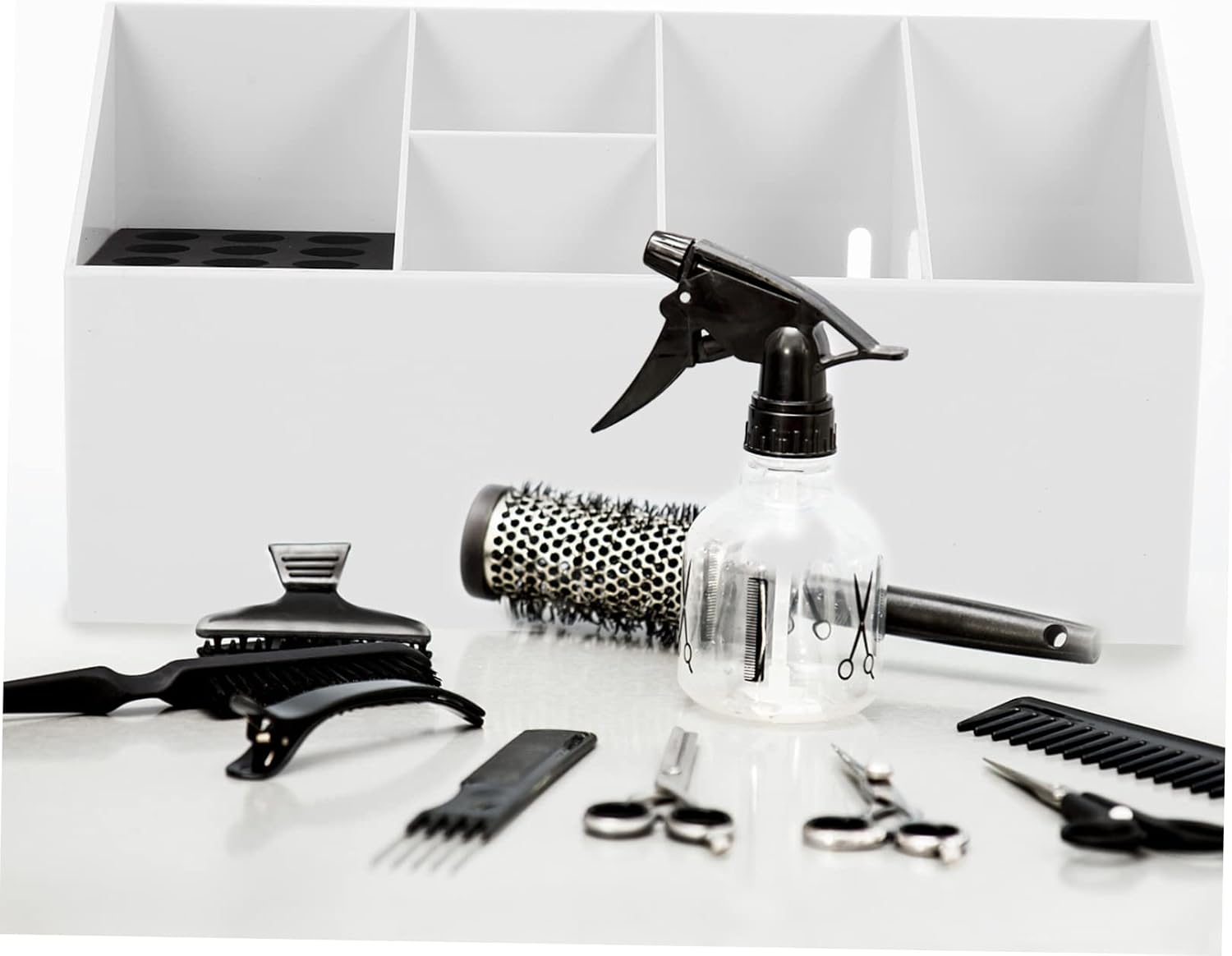 Hairdressing Tool Storage Box Detachable Scissor and Comb Holder Organizer for Barbers Easy to Clean and Store Stable Design for Hair Cutting Tools Practical Accessory