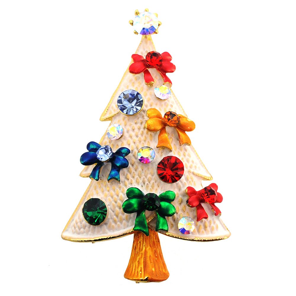 Fantasyard White Christmas Tree Pin Brooch