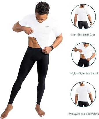 CompressionZ Men's Compression Shirt - Athletic Base Layer for Workouts Running Dry Fit Athletic Training