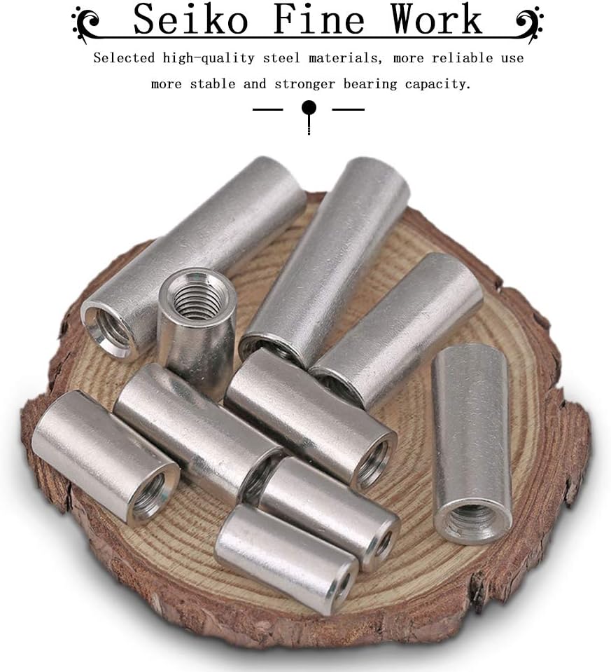 YOFASEN Round Coupling Nut, Corrosion-Resistant Solid Stainless Steel Mechanical Nut,M5*10 * 15Mm/10Pcs - Image 5