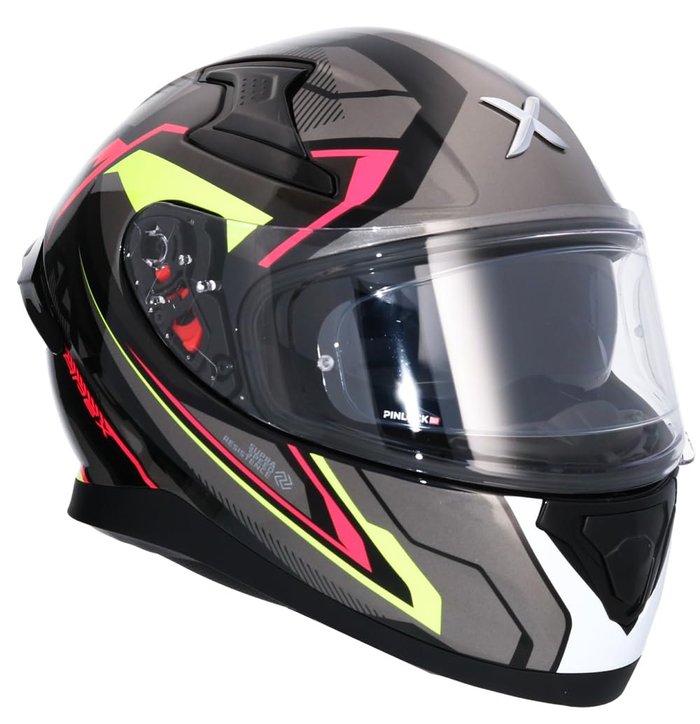 Shiro Helmets Casco Integral Modelo Apex Road Trip Negro y Gris Totalmente Homologado (M 57/58)