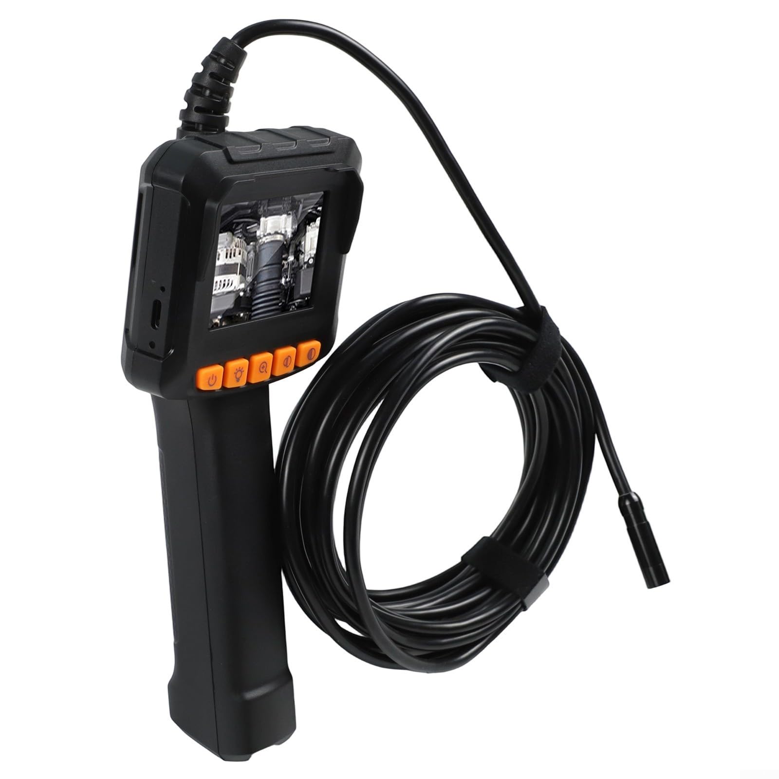 Industrielles Endoskop 1920P HD mit Licht – für Halb-Ablauf-Kamera für Sanitärarbeiten und Auto – 6,1 cm Display, 5 m Draht (5 m)