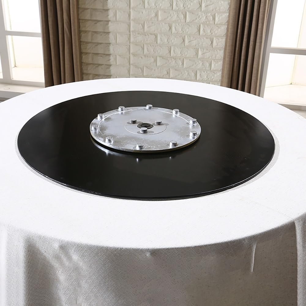 Plateau Tournant En Verre Trempé Lazy Susan Noir, Grand Plateau Rotatif De 60cm 80 cm 100cm, Pour Table De Salle À Manger, Assiette De Service De Table D'hôtel À Domicile, Facile À Partager La Nourrit