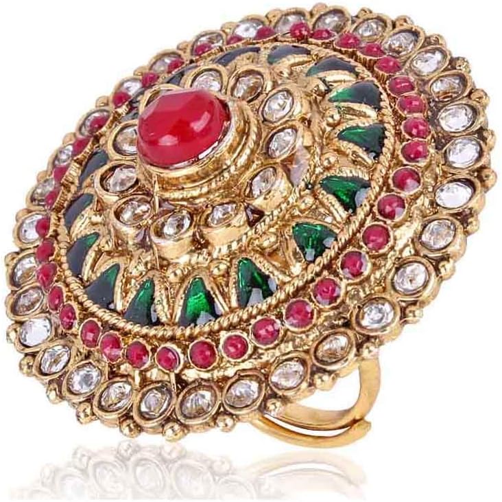 Shining Diva Multicolor Gold Plated Ring for Women (6683r)