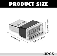 Vista 2 de NTNEV 4PCS Lámpara de Atmósfera Interior de Coche LED USB, Mini Luces LED USB para Decoración del Automóvil, Kit de Iluminación Ambiental, Interfaz