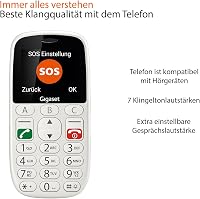 Gigaset GL390 Fehér Mobiltelefon Időseknek SOS Gombbal, 2,2" Színes Kijelző, Nagyméretű Billentyűk, Hallókészülék Kompatibilis, Kompakt GSM  3