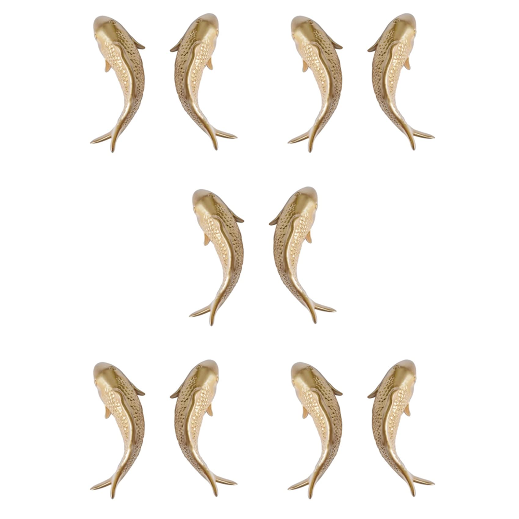 VENOAL 10Pcs Resin Carp Golden Fish Wall Hanging Ornament Personality Fish Figurine for Home Restaurant Background Wall Decor