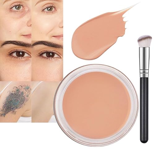 Corrector de ollas con juego de brochas de maquillaje, corrector de color de tatuaje, base de corrección de color de cara completa, corrector debajo