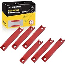 6 Pack Premium Magnetic Demo Tag, Red Rubber Coated Temp Tag Holder for Car Dealer License Plates on Test Drives, Magnetic License Plate Holder Temporary License Plate Magnet for Car 6Pcs Red