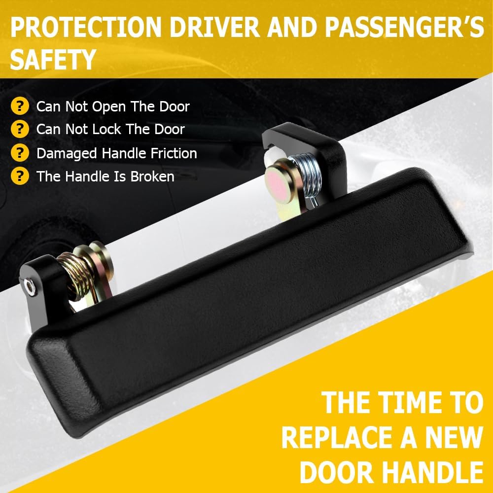 OCPTY Door Handles Exterior Front Driver Passenger Side Replacement fit 1986-1995 for Suzuki Samurai Outside Door Handles Black(2pcs)