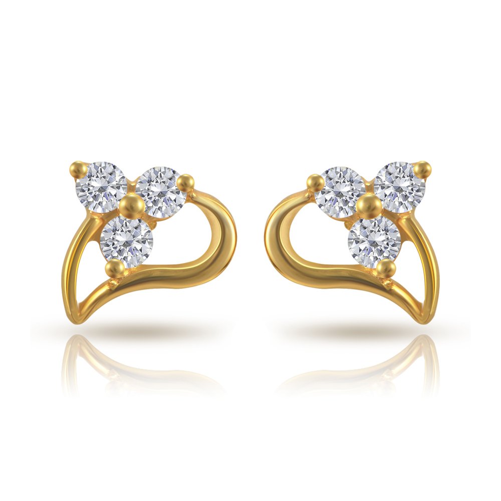 Impress Collection 22k Yellow Gold Stud Earrings for Women-image-39