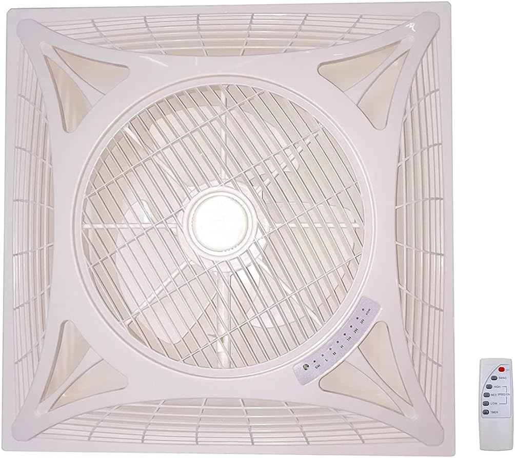 Premium Recessed False Ceiling Fan with Modern Dimmable Ceiling Fan, Blades Ceiling Fans, Ceiling Fan Indoor Living Room Fixture Flush mount, 62 X 62 X 18 CM, White