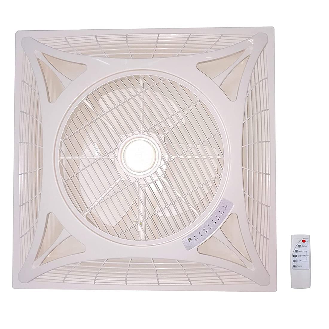 Homava Premium Recessed False Ceiling Fan with Modern Dimmable Ceiling Fan, Blades Ceiling Fans, Ceiling Fan Indoor Living Room Fixture Flush mount, 62 X 62 X 18 CM, White