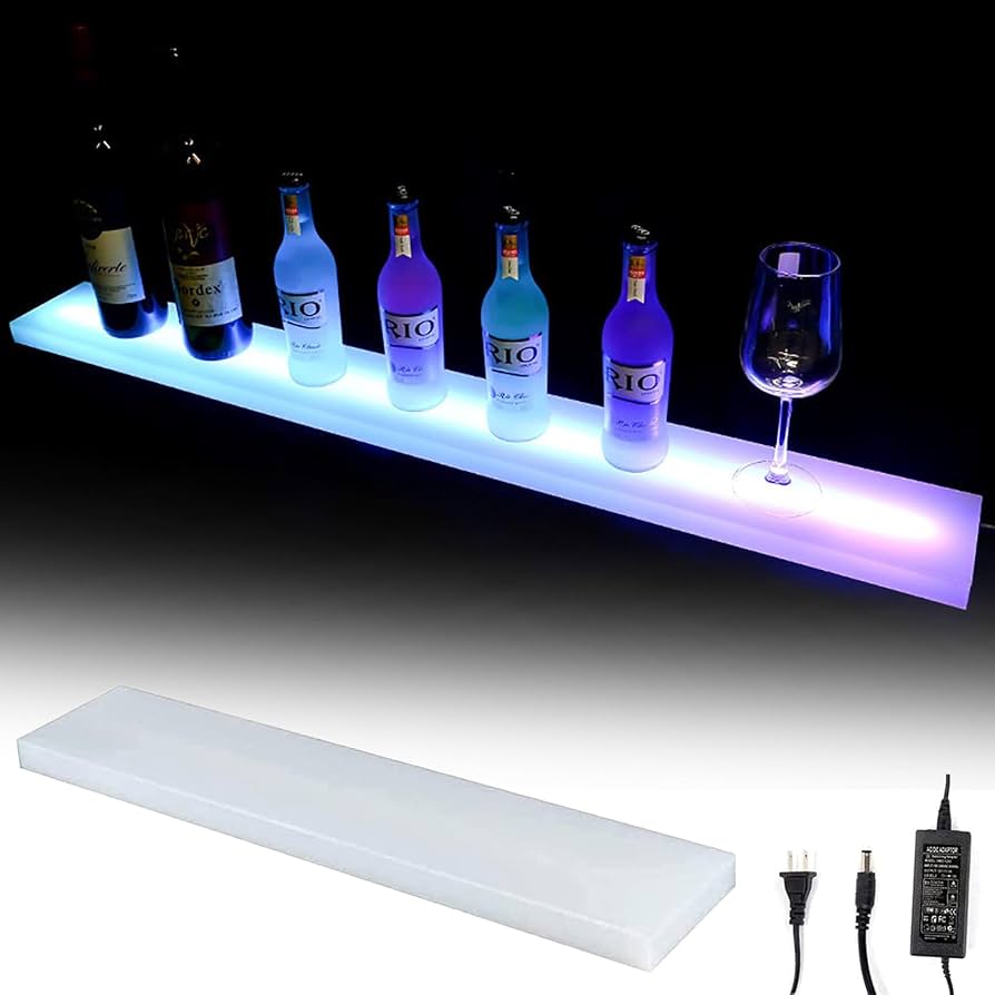 Amazon｜酒瓶ディスプレイ棚 LED照明付き 酒棚 アクリル 20色