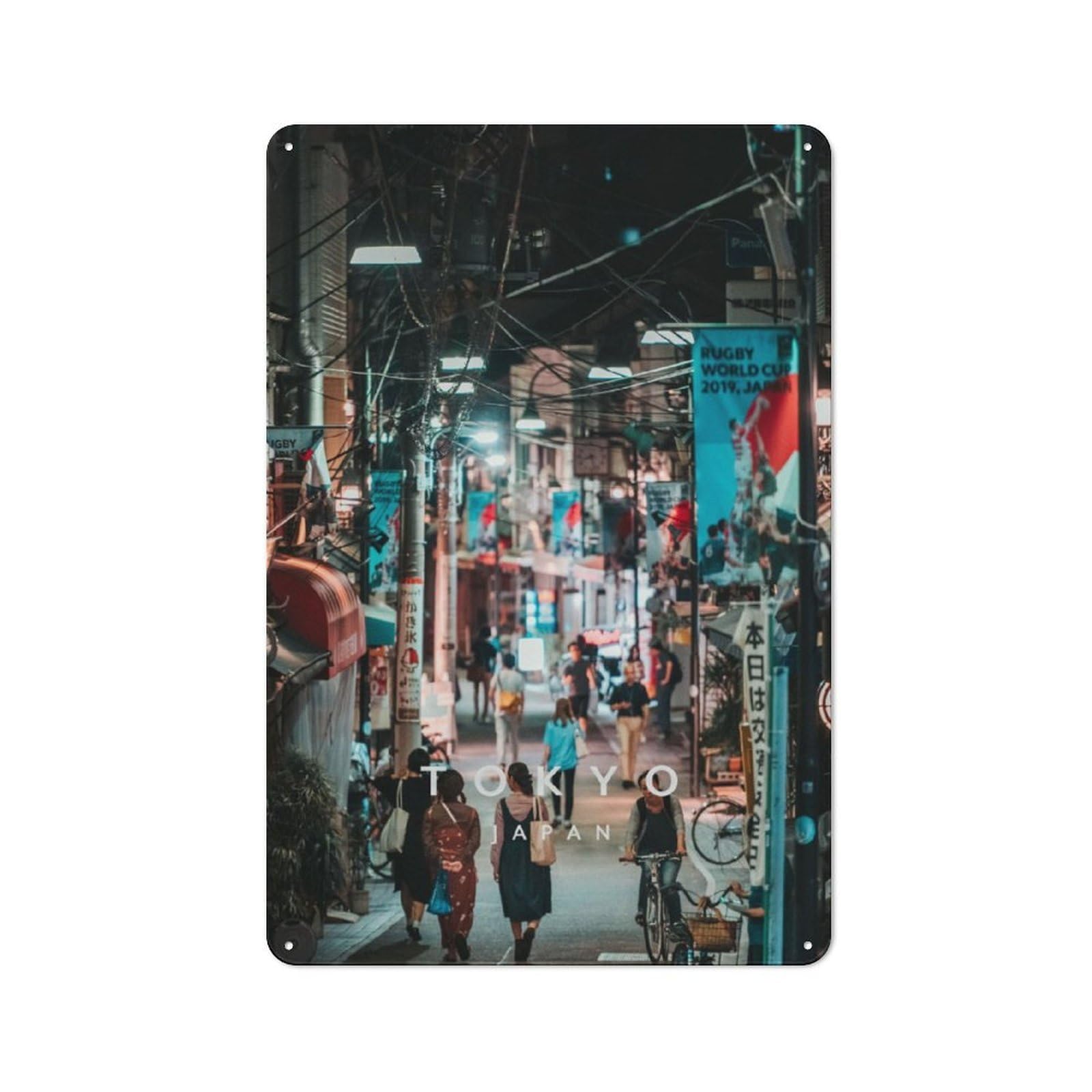 Junmoney Yanaka Tokyo 30X20cm Rustic Metal Sign With For Guest Room Or Hallway, For Vintage Wall Decor Fans, For Metal Sign Collectors