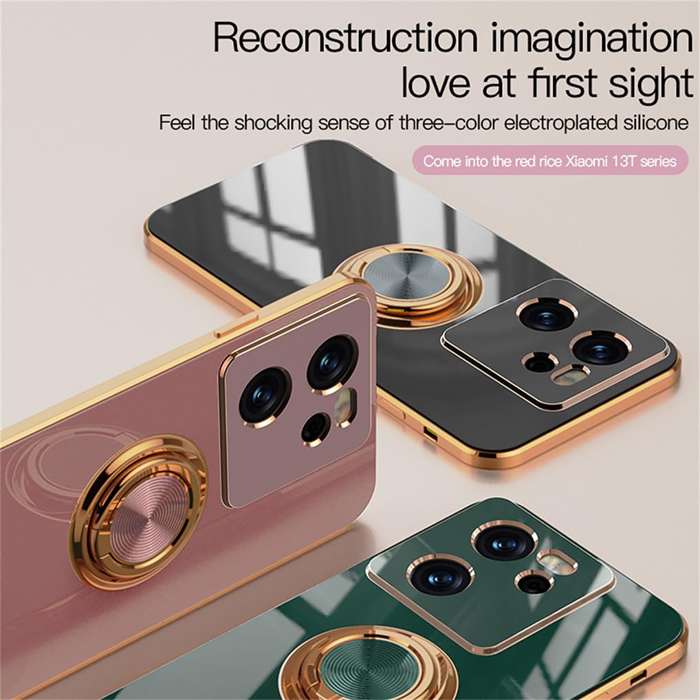 SEAHAI Hülle Für Xiaomi Redmi A3 – Mit Ringständer, Grau | Galvanisiertes Design, Stoßfestes TPU