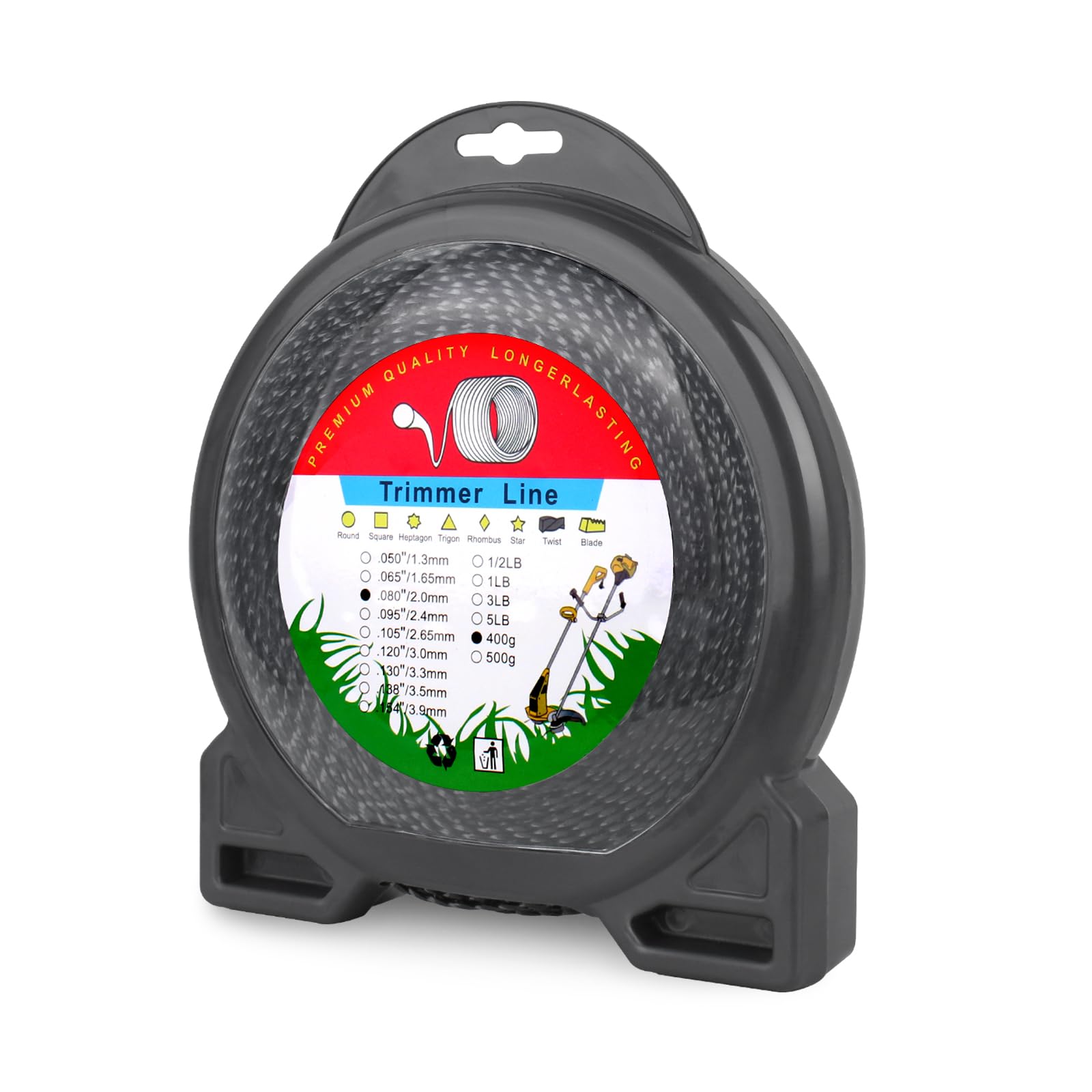 JIOTAR 080 Weed Eater String, 483FT String Trimmer Line .080